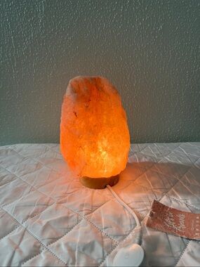 Hand-Carved Himalayan Salt Lamp Lantern - Warm Orange Light